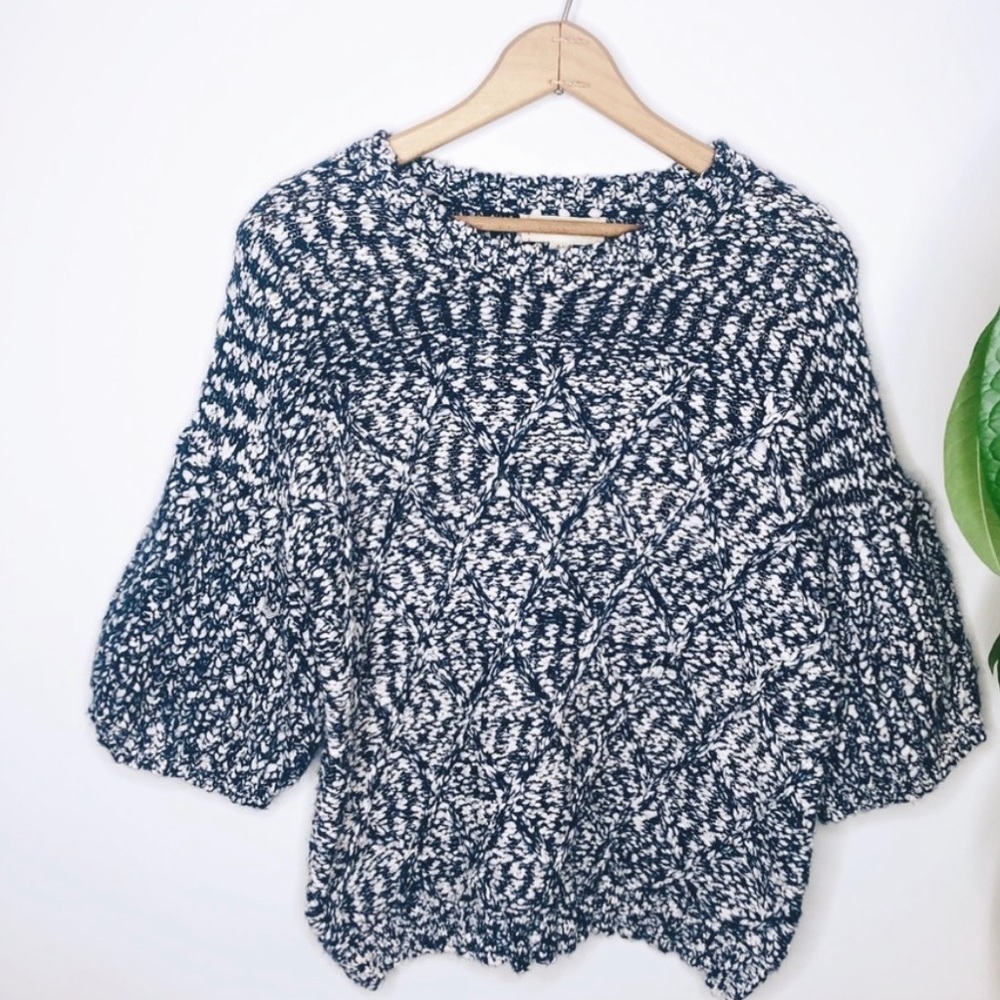 Anthropologie M Luna Moon Chunky Balloon Sleeve Sweeater